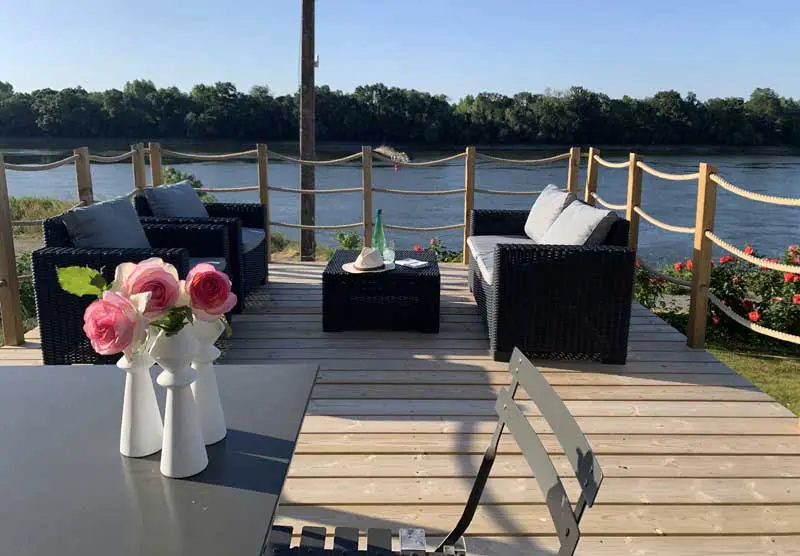 Photo d'une vue sur la Loire depuis la Terrasse de la Maison Paradis, Location de maison en bord de Loire
